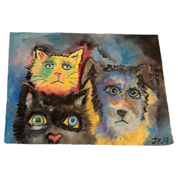 Acrylic painting EYES Original signed painting one of a kind. - Picture 9 of 11